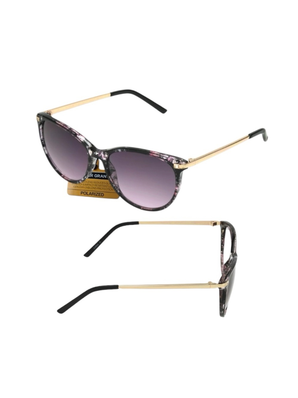 Foster Grant Tortoise Shell Floral Cat-Eye Polarized Sunglasses